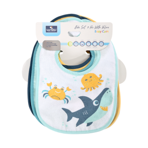 Bibs Set 7 pieces with velcro sea animals
